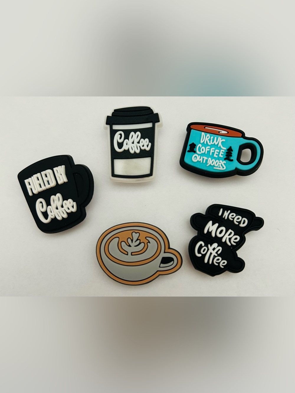 New 5 Pack Coffee Shoe Charms